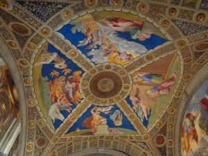 Intricate ceilings inside the Vatican Museum